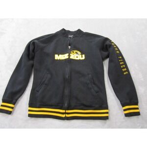 Missouri Tigers Jacket Mens Medium Black NCAA College Football Full‎ Zip Mizzou